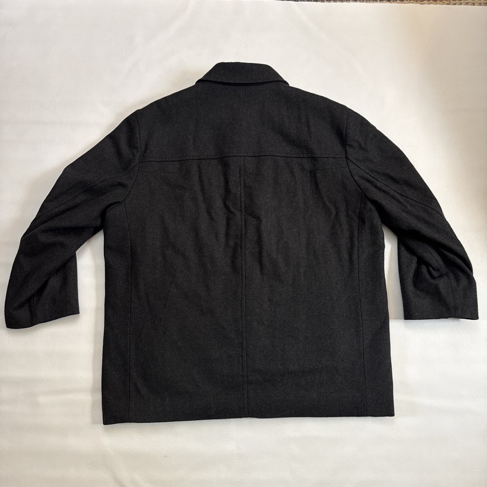 Calvin Klein Men's Charcoal Wool Zip‎ Snap Jacket - Quilt Lined Coat Men's Sz XL - Picture 8 of 10